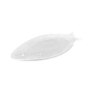 16" CERAMIC WHITE FISH SHAPED PLATE | 3121257