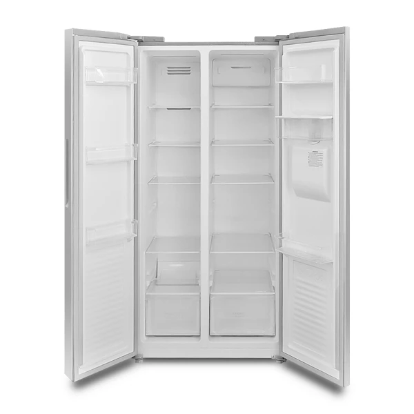 MITSUMI NO FROST 15 CU.FT SIDE BY SIDE REFRIGERATOR, WITH WATER DISPENSER STAINLESS STEEL | HM-465 - Image 