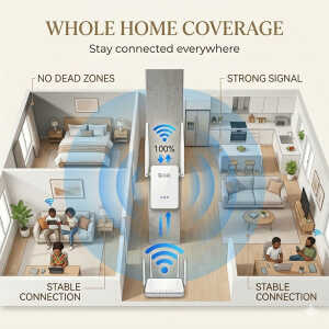 NIPPON AMERICA 300MBPS WIRELESS WIFI EXTENDER REPEATER SIGNAL  | IBM-WR400ANT - Image 