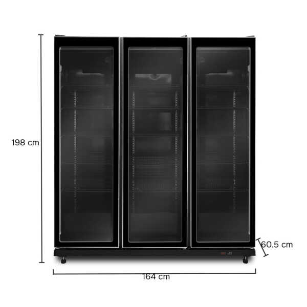SUPER COOL 39 CU.FT/1070L 3 DOOR DISPLAY COOLER BLACK 110V | IVGC-3D-6020WA - Image 