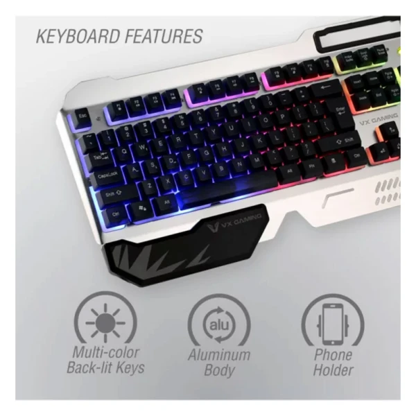 VOLKANO VX GAMING COMBAT COMBO KEYBOARD, MOUSE & MOUSEPAD BUNDLE | VX-101-BKSL - Image 