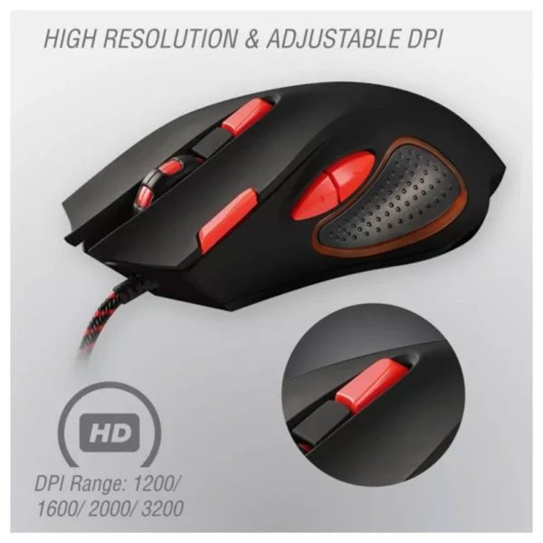 VOLKANO VX GAMING COMBAT COMBO KEYBOARD, MOUSE & MOUSEPAD BUNDLE | VX-101-BKSL - Image 