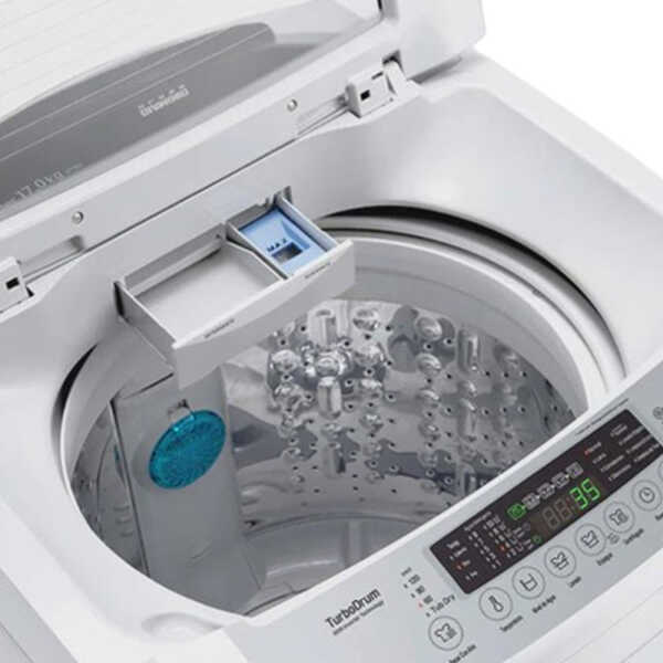 LG 19KG TOP LOAD INVERTER TURBODRUM SMART DIAGNOSIS IMPELLER WASHER WHITE | WT19WPBK - Image 