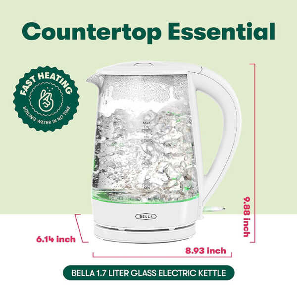 BELLA 1.7L ELECTRIC GLASS KETTLE | 17592 - Image 