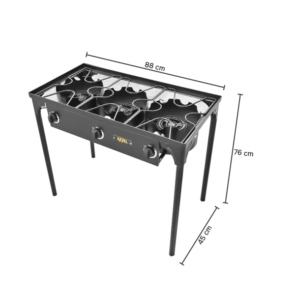 THE BEST AX-OGB-03 | AXXEL 3-BURNER OUTDOOR STANDING STOVE