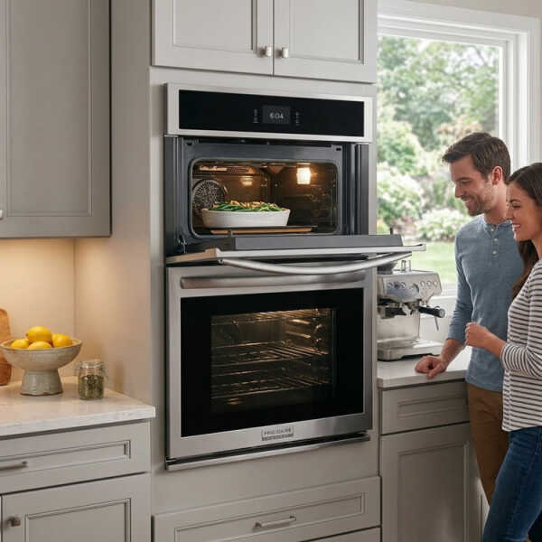FRIGIDAIRE GALLERY 27" ELECTRIC WALL OVEN - MICROWAVE COMBINATION STAINLESS STEEL | GCWM2767AF - Image 