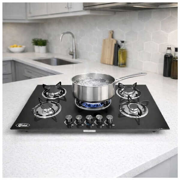 GLOBAL 5 BURNERS 36" BUILT-IN GLASS COOKTOP | L0905004 - Image 