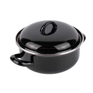 AVSAR 22CM CASSEROLE WITH LID BLACK | RN1022
