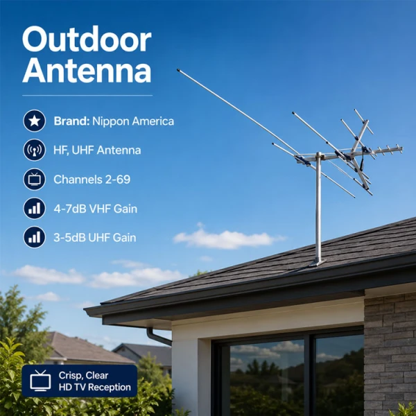 NIPPON AMERICA 15 ELEMENT OUTDOOR ANTENNA | UVV-922 - Image 