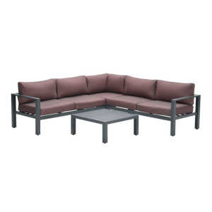 GARDEN IMPRESSIONS BIANCA LOUNGE SET WITH TABLE (4 PIECES) CARBON BLACK | 06920SO