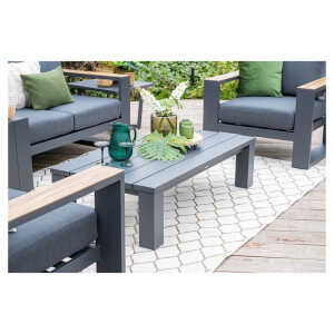 GARDEN IMPRESSIONS CUBE LOUNGE TABLE 140X72X40 CARBON BLACK | 07572GT - Image