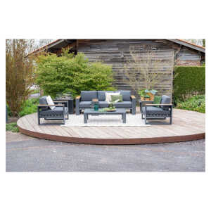GARDEN IMPRESSIONS CUBE LOUNGE TABLE 140X72X40 CARBON BLACK | 07572GT - Image