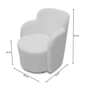 SAMANA MODERN & STYLISH WHITE ARMCHAIR | 91664T-BL-L - Image 