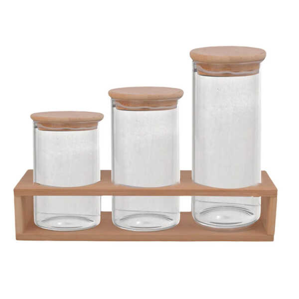 GLASS STORAGE JAR SET