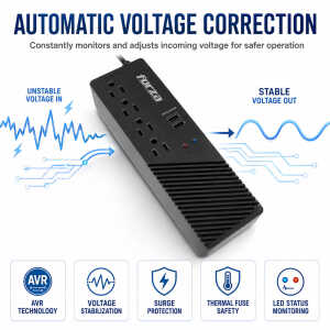 FORZA 500W AUTOMATIC VOLTAGE REGULATOR 115V | FVR-1011USB - Image 