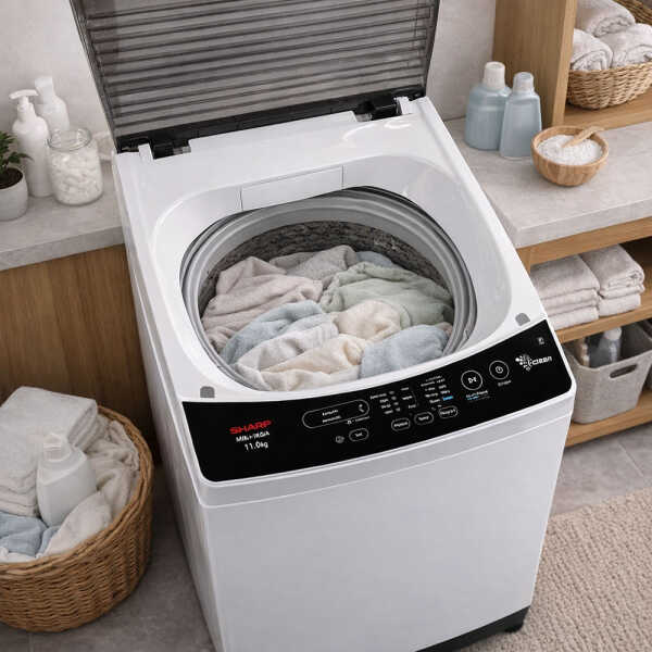 SHARP 11KG TOP LOAD WHITE IMPELLER WASHER | MN-11KGA - Image 