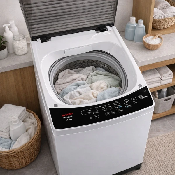 SHARP 11KG TOP LOAD WHITE IMPELLER WASHER | MN-11KGA - Image