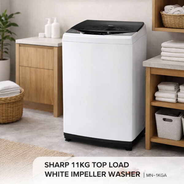 SHARP 11KG TOP LOAD WHITE IMPELLER WASHER | MN-11KGA - Image 
