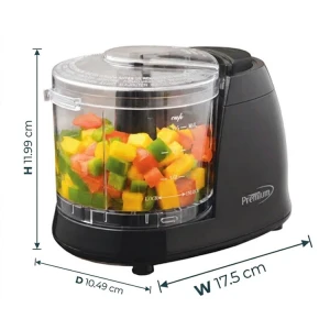 PREMIUM 1.5 CUPS MINI FOOD CHOPPER 120V-100W BLACK | PMC156B - Image 