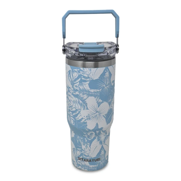 SITARAYURI 900ML THERMAL CUP WITH 3D FLORAL PATTERN | ZF-045 - Image 