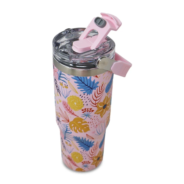 SITARAYURI 900ML THERMAL CUP WITH 3D FLORAL PATTERN | ZF-045 - Image 