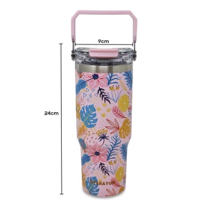 SITARAYURI 900ML THERMAL CUP WITH 3D FLORAL PATTERN | ZF-045 - Image 