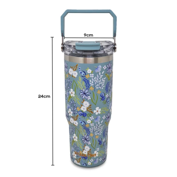 SITARAYURI 900ML THERMAL CUP WITH 3D FLORAL PATTERN | ZF-045 - Image 