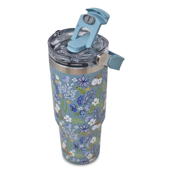 SITARAYURI 900ML THERMAL CUP WITH 3D FLORAL PATTERN | ZF-045 - Image 