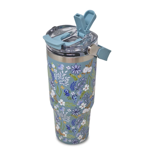SITARAYURI 900ML THERMAL CUP WITH 3D FLORAL PATTERN | ZF-045 - Image 