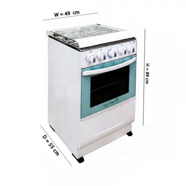 SUPERCOOK PERU 20" 4 BURNERS GAS RANGE WHITE  | 10807 - Image 