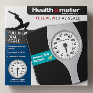 HEALTHOMETER DIAL SCALE ANTIMICROBIAL, BLACK, UP TO 330LBS | 2100477