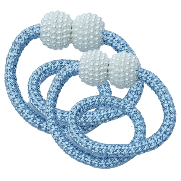 PEARL MAGNETIC CURTAIN STRAP 2PCS BLUE | 21010-045 - Image 