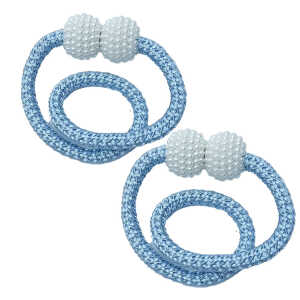 PEARL MAGNETIC CURTAIN STRAP 2PCS BLUE | 21010-045