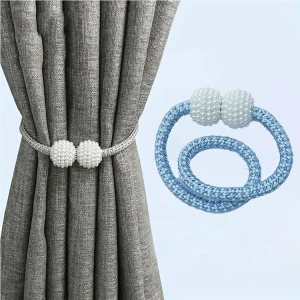 PEARL MAGNETIC CURTAIN STRAP 2PCS BLUE | 21010-045 - Image 