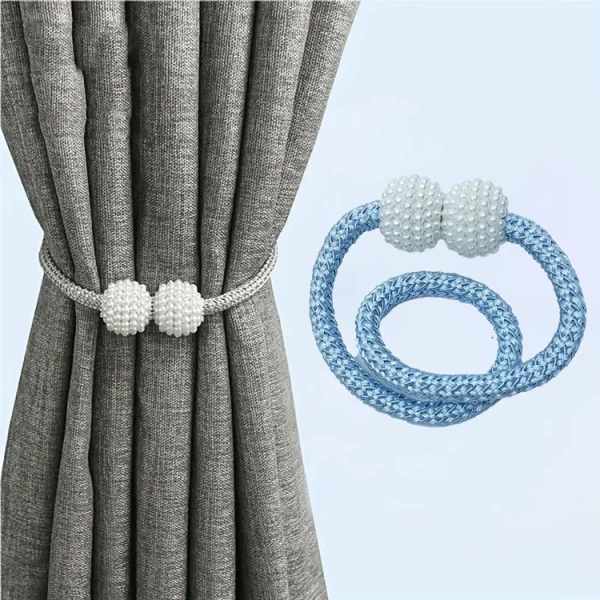 PEARL MAGNETIC CURTAIN STRAP 2PCS BLUE | 21010-045 - Image 