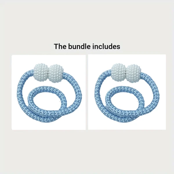 PEARL MAGNETIC CURTAIN STRAP 2PCS BLUE | 21010-045 - Image 