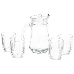 GLASS JUG AND CUPS SET