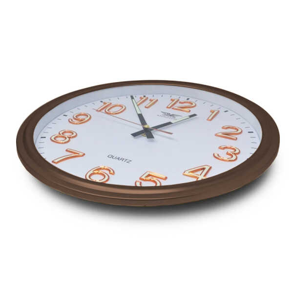 WALL CLOCK 003 WITH BROWN FRAME | 23060037 - Image 