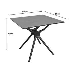 LINEA ART 80X80 CM GREY TABLE | 297