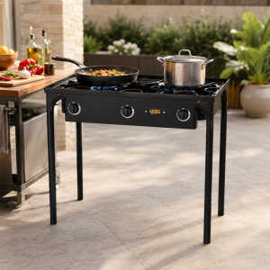 AXXEL 3 Burner Outdoor Standing Stove – Powerful Triple Flame Cooking