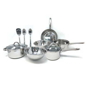 COOK PREP EAT COOKWARE SET 12PCS STAINLESS STEEL | CPEM-4442