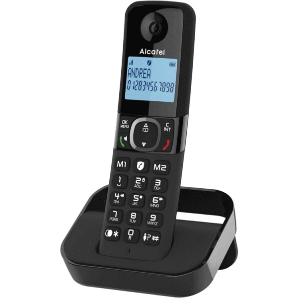 ALCATEL DUO CORDLESS TELEPHONE WITH 2 HANDSETS BLACK | F860CB-DUO-BLK - Image 