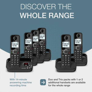 ALCATEL DUO CORDLESS PHONE WITH 2 HANDSETS | F860CB-DUO-BLK - Image 