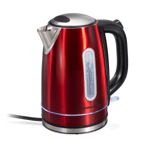 HAMILTON BEACH 1.7 LT CORDLESS ELECTRIC KETTLE, RED | HB-41060
