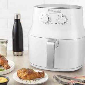 BLACK & DECKER WHITE 4.5LT ANALOG AIR FRYER | HF4004W - Image 