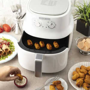 BLACK & DECKER WHITE 4.5LT ANALOG AIR FRYER | HF4004W - Image 