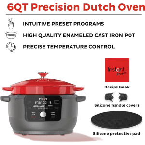 INSTANT PRECISION 6QT, 5-IN-1 DUTCH OVEN RED | INST-140003801