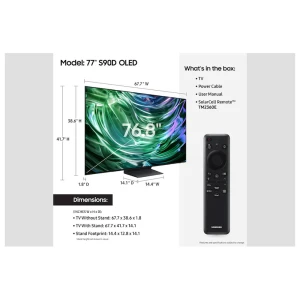 SAMSUNG 77" CLASS 4K OLED S90C SMART TV 2024 | QN77S90DAFXZA - Image 
