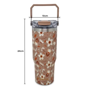 SITARAYURI 900ML THERMAL CUP WITH 3D FLORAL PATTERN | ZF-045 - Image 