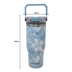 SITARAYURI 900ML THERMAL CUP WITH 3D FLORAL PATTERN | ZF-045 - Image 